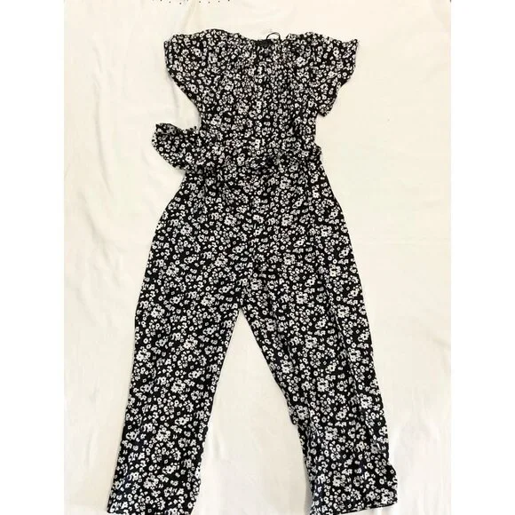 NWT HATCH The Regina Jumpsuit black white floral SZ0 bust42